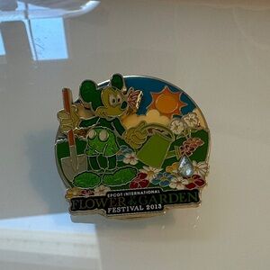 Disney Green & Blue Mickey Flower Garden Enamel Pin